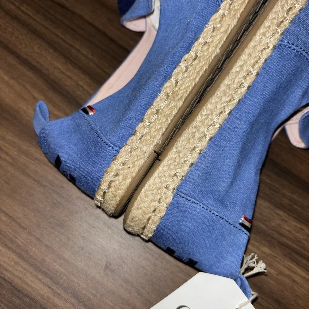 TOMS x Clare V. Sz 8 Deconstructed Alpargata Denim Tassel Espadrille Flats